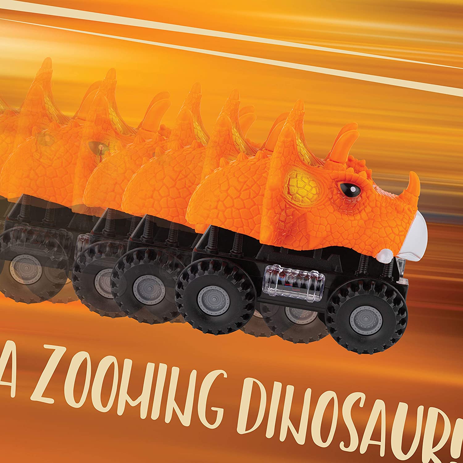 Dinosaur Cars 1 pack orange