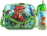Kids’ Lunch Bag With Water Bottle By ToyToEnjoy- Insulated Lunch Bag With Adjustable Shoulder Strap  & Bottle Holder- Boys & Girls’ Thermal Meal Tote For School- Durable Lunch Box Set Dinosaur