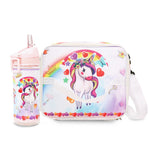 Kids’ Lunch Bag With Water Bottle By ToyToEnjoy- Insulated Lunch Bag With Adjustable Shoulder Strap  & Bottle Holder- Boys & Girls’ Thermal Meal Tote For School- Durable Lunch Box Set Unicorn