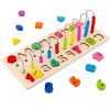 Wooden Blocks Puzzle Witch A Bead Maze With Numbers in Shapes