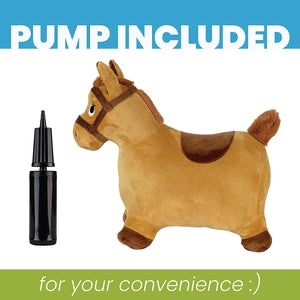 Plush animal Hopper - Brown - With Hand Air pump