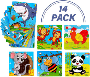 Jigsaw Animal  Puzzles Party Favors Toys 14 pack