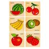 Wooden Jigsaw Puzzles Color Shapes (Fruit) 6 pack
